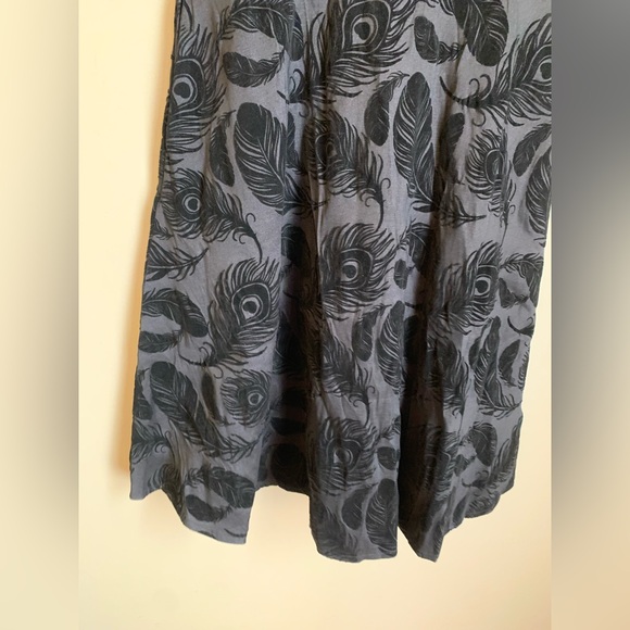 VOODOO VIXEN RETRO Dress Pin UP 50s  FEATHER FLOCKED Black Rockabilly Nwt Size L - Picture 3 of 9